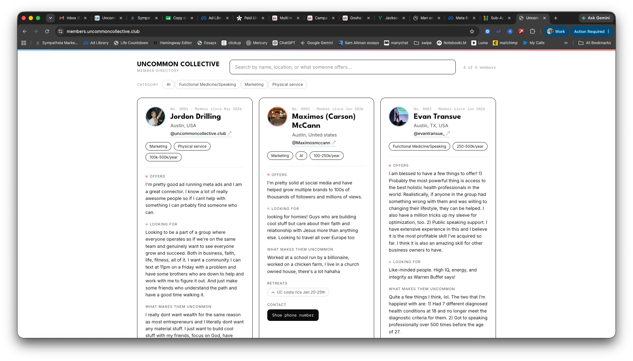 Member directory